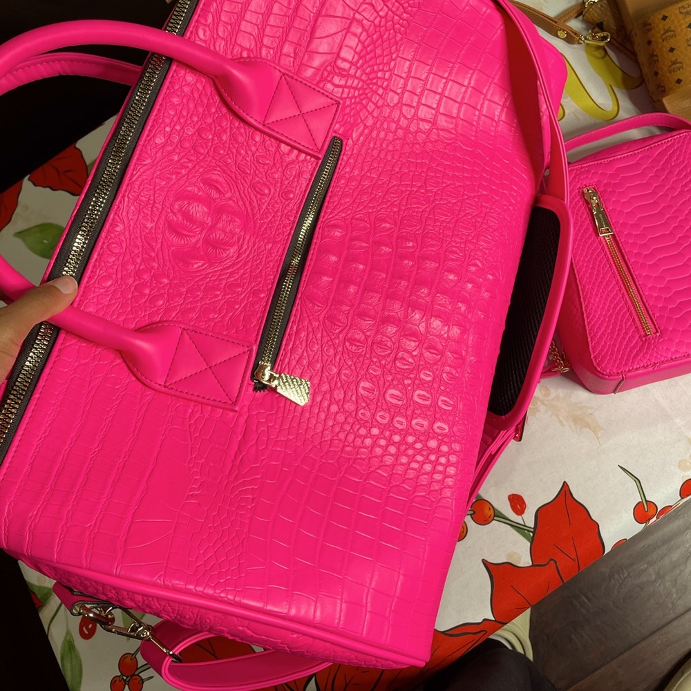Hot Pink Tote, Duffel Bag with Matching Purse